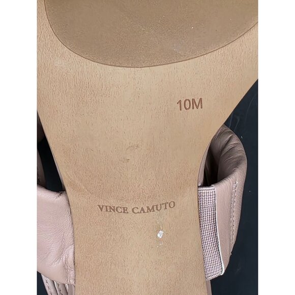 Vince Camuto‎ VC-Andrequa Beige Leather Upper Ankle Strappy Heeled Sandals 10M - Picture 4 of 7